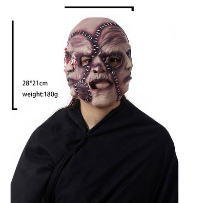 Halloween Maske Tresidig Grimase Latex Cosplay Rekvisitt