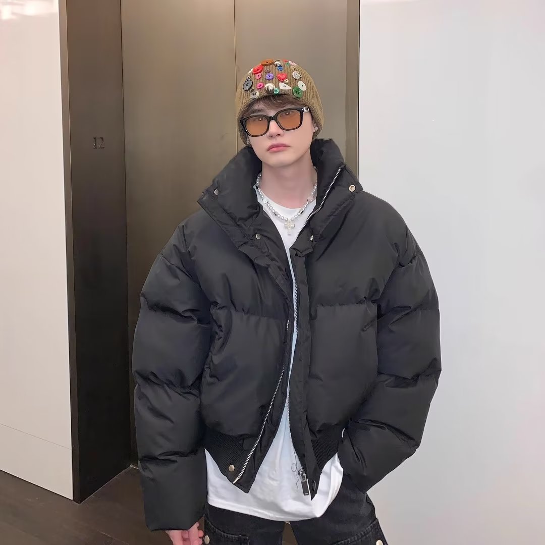Isolierende Herren Kurze Steppjacke - Boxy Kurz, Leinen