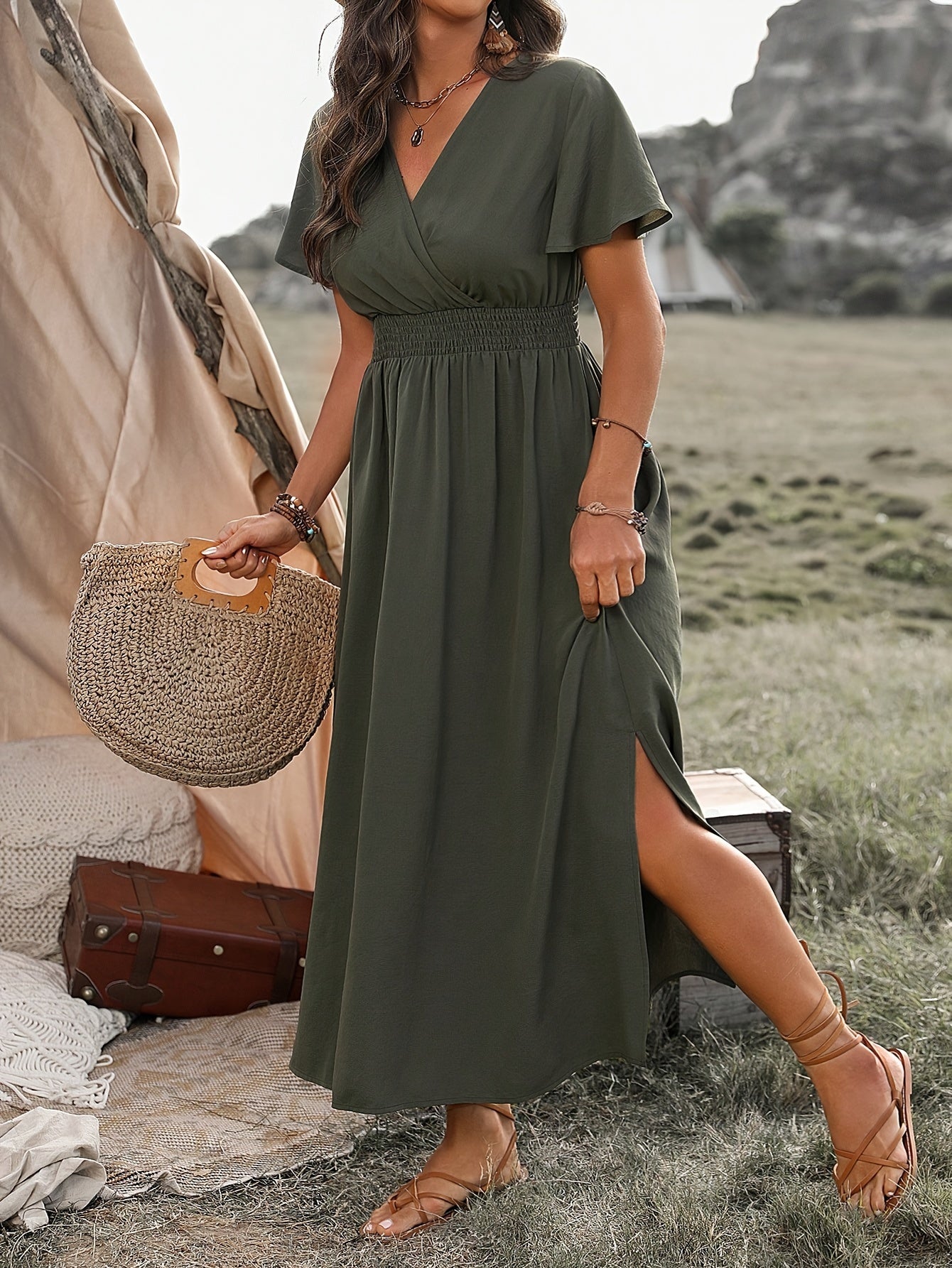 Elegant Lightweight Summer Dress for Women with Flattering Silhouette, Versatile Design for Casual or Formal Events-1