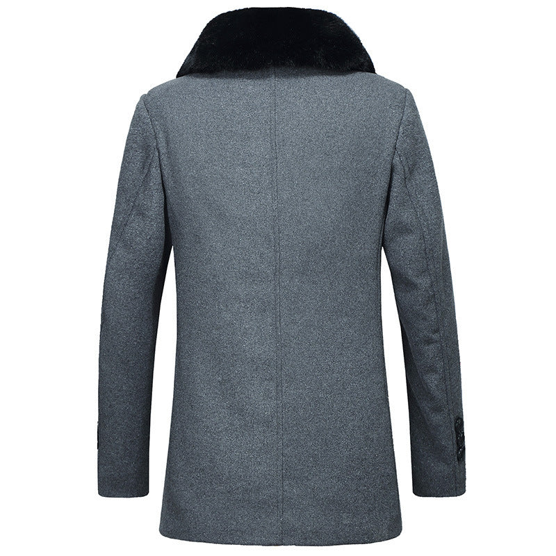 Warm Men's Wool Coat - Tailored Mid Thigh, Wool, For Winter