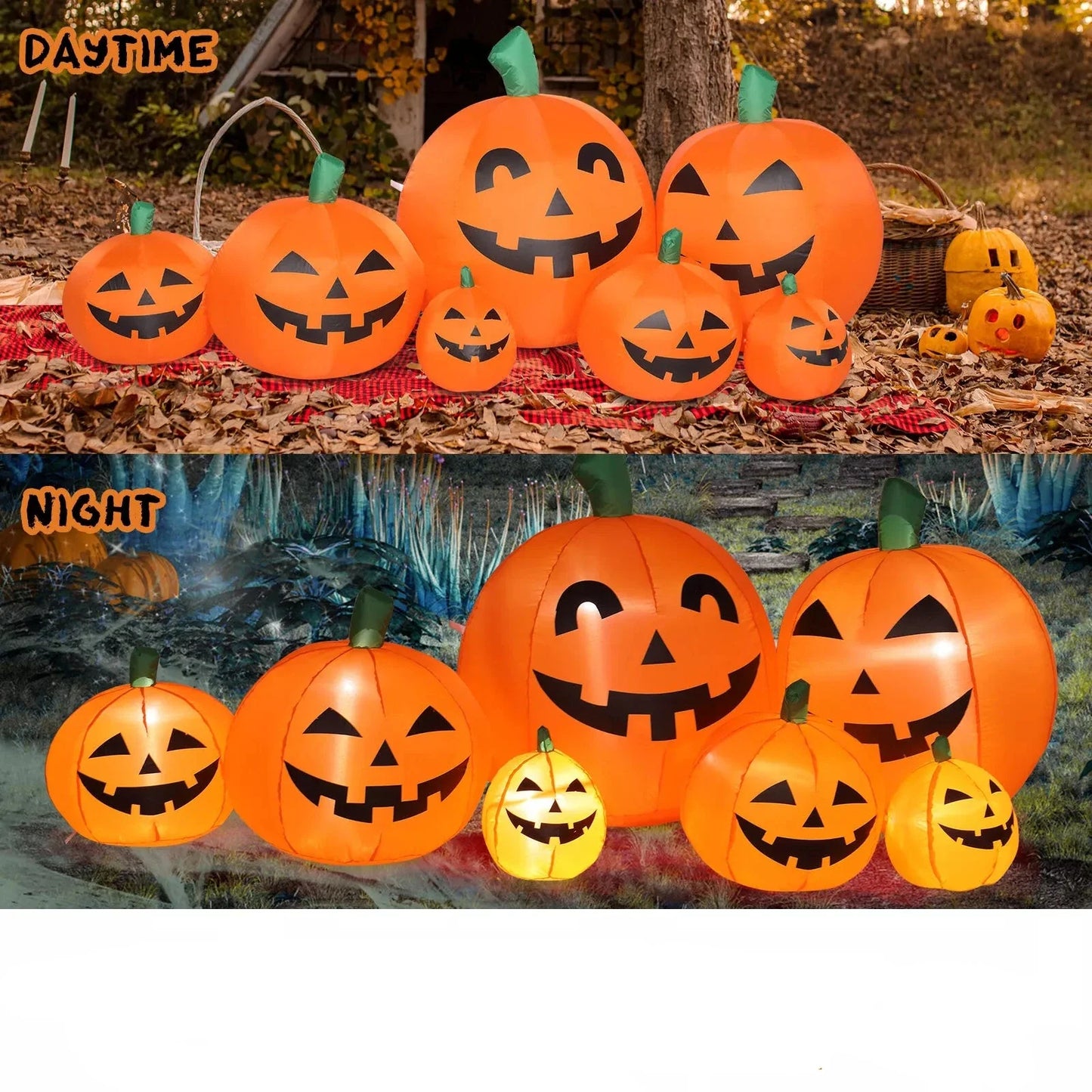 7ft Halloween Inflatable Pumpkin Decoration with LED Lights – Outdoor Yard Display, Easy Setup