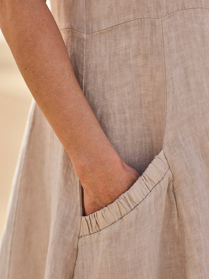 Womens Summer Dress with Pockets, Casual Knee-Length Cotton Dress for Everyday Comfort and Style-3