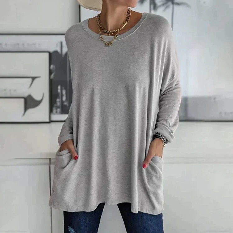 Soft Relaxed Women’s Tunic Pullover - Oversized, Knit Casual