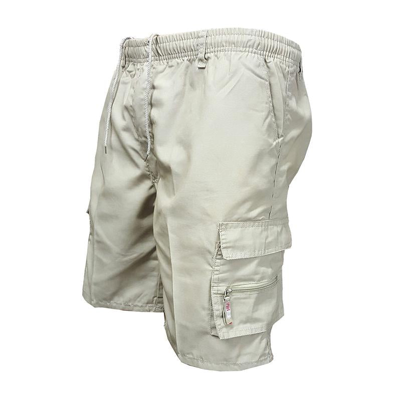 Variant image for Men's Cargo Shorts with Elastic Waist, 6 Pockets, Cotton Blend for Comfort and Versatile Style-13