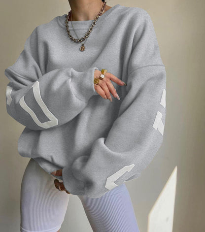Oversized dame-sweatshirt - sænket skulder, bomuldsblanding