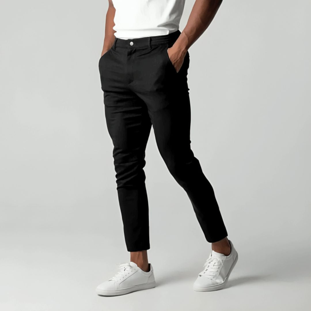 Men's Stretch Pants, Ultra-Stretch Fabric, Comfortable Fit for Work and Casual Wear, Available in Slim, Regular, and Relaxed Styles-1