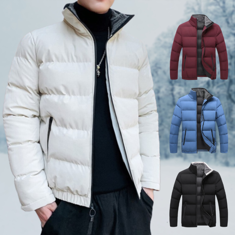 Warm Cozy Men's Jacket - Puffer, Sherpa Lined, Commuting