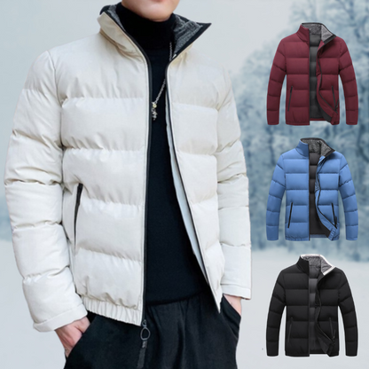 Warm Cozy Men's Jacket - Puffer, Sherpa Lined, Commuting