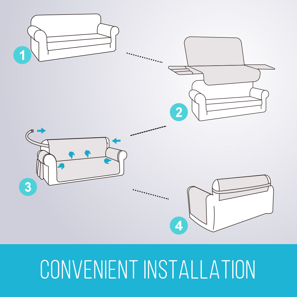 Copertura per divano Protettore per mobili con tasche laterali e cinghie posteriori Colori reversibili Autunno 2025 Amico degli animali domestici