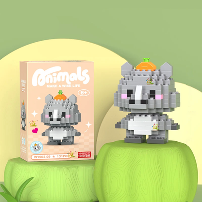 Mini Süße Tiere Mikro Bausteine Löwe 3D Spielzeugset für Kinder