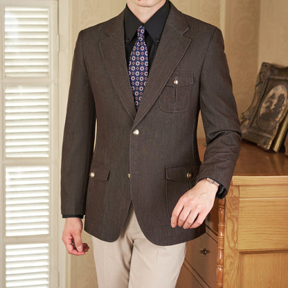 Durable Versatile Men's Blazer - Regular Fit, Polyester, Everyday Office and Casual Wear