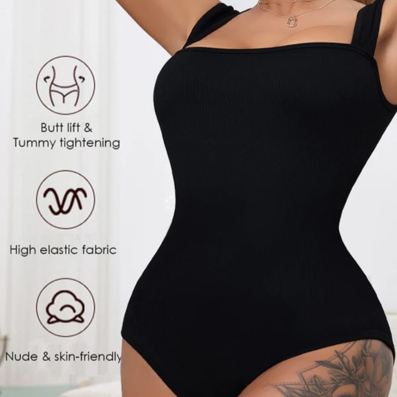 Seamless Shapewear Bodysuit with Belly Control and Flattering Neckline for All-Day Comfort-2