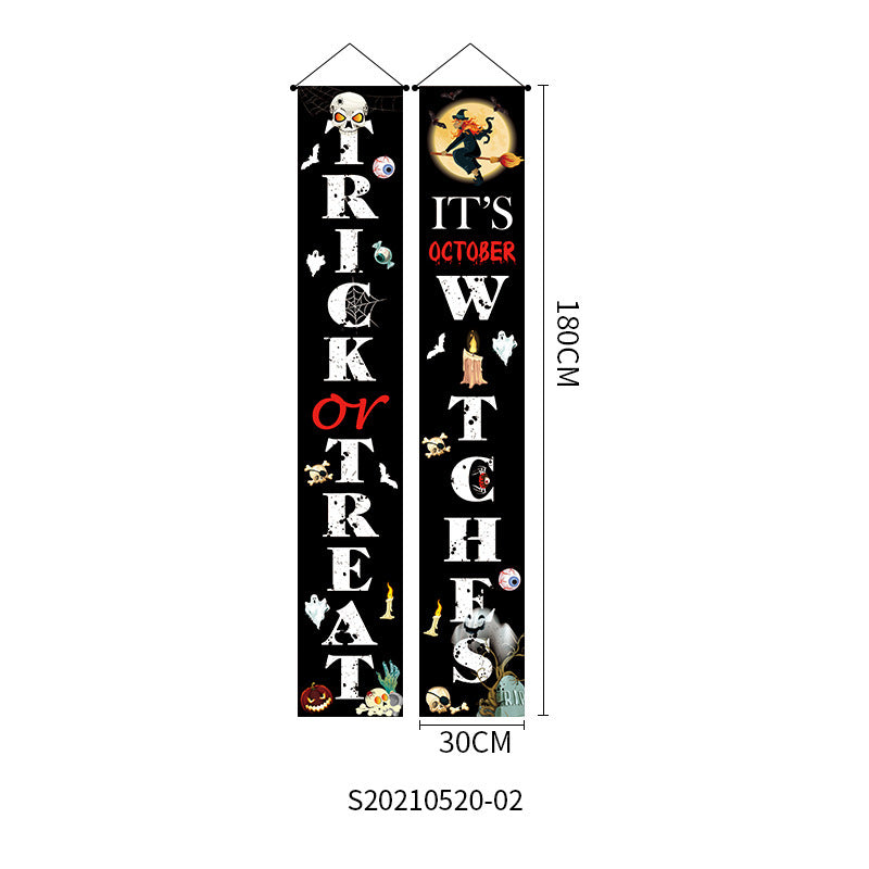 Halloween Doorway Banners Pair Oxford Cloth 180x30cm
