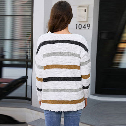 Blød afslappet damesweater - boxy cropped boucle