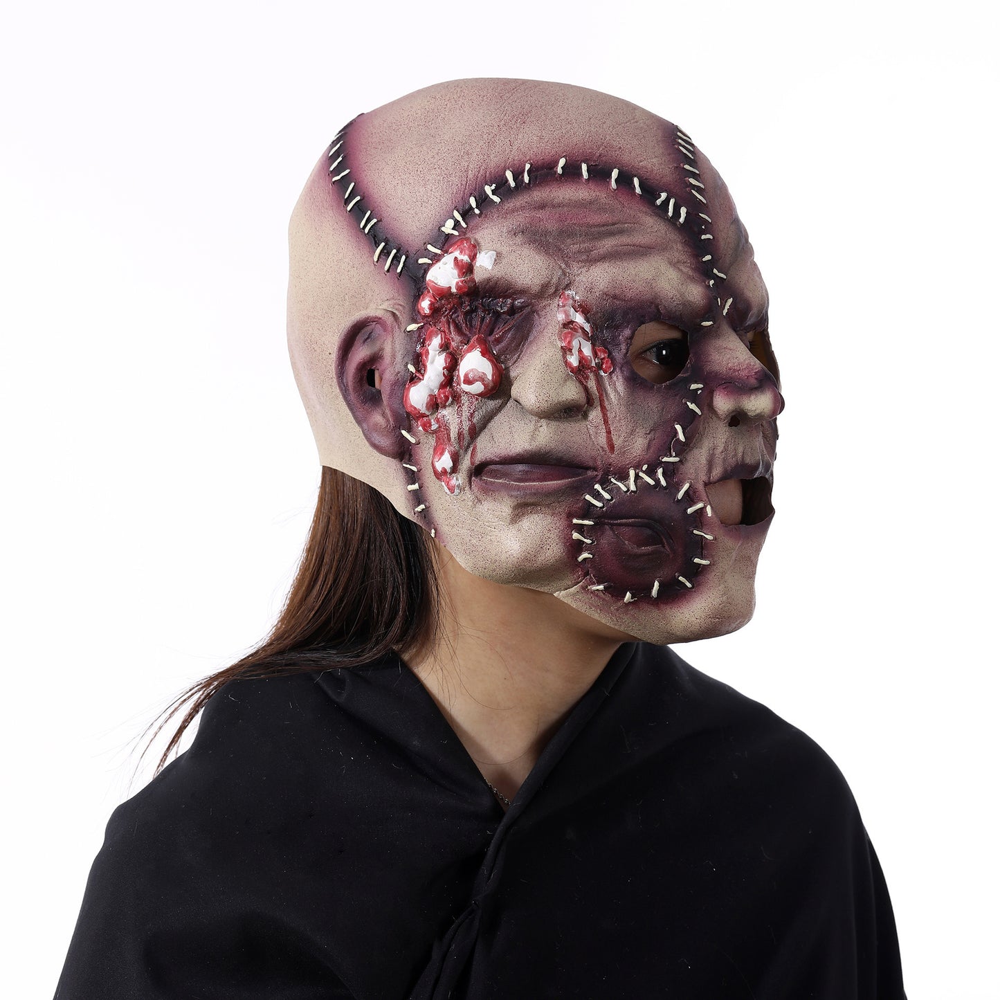 Halloween Maske Tresidig Grimase Latex Cosplay Rekvisitt