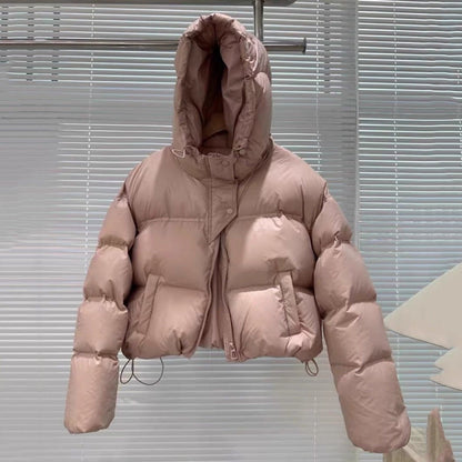 Insulating Women’s Puffer Coat – Cropped, Cotton, Winter