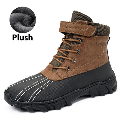Waterproof Men's Snow Boots - Mid Tube Lace Up, Microfiber