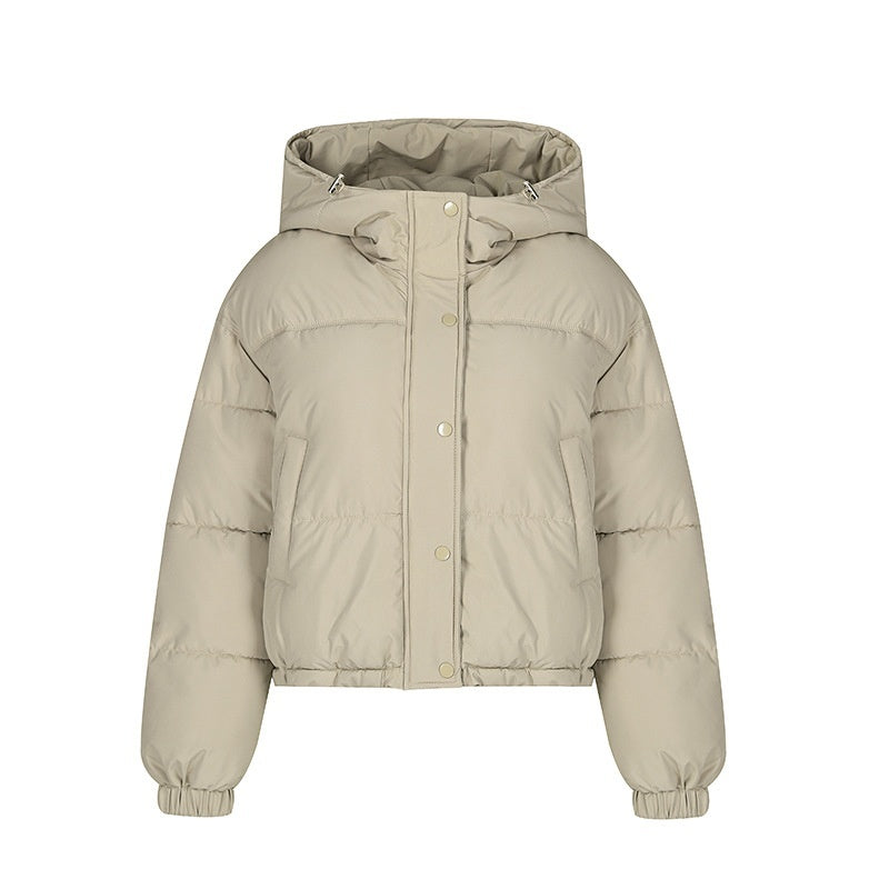 Lightweight Women Puffer Coat - Boxy Cotton Fill, Layering