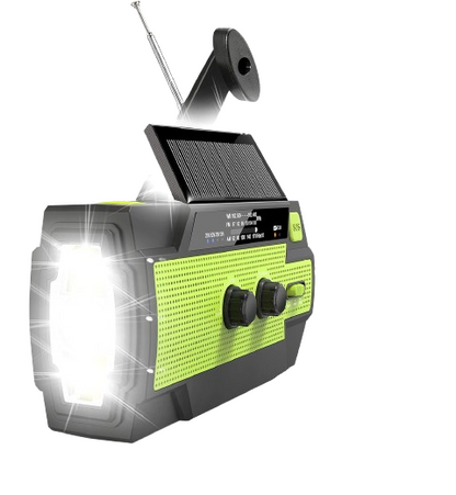 Emergency Weather Radio Solar Powered Hand Crank NOAA Alerts AM FM USB Fall 2025 Ready Backup Power For Storms