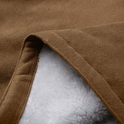 Warm Womens Winter Jacket - Hooded Mid-Thigh, Suede