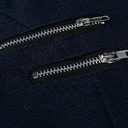 Warm Women's Winter Coat - Asymmetric Zip, Cotton Blend