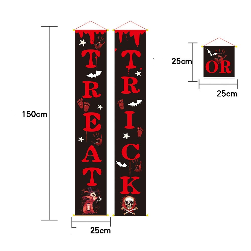Halloween Door Banner Couplets Outdoor Black Red Decor