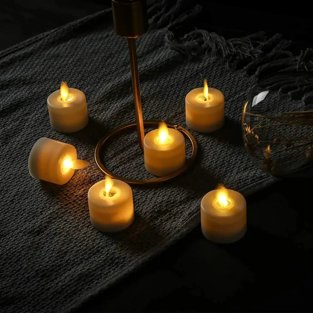 Set de 6 Velas Sin Llama con Control Remoto Velas LED Realistas en Forma de Pilar para Decoración Acogedora del Hogar Regalo Otoño 2026