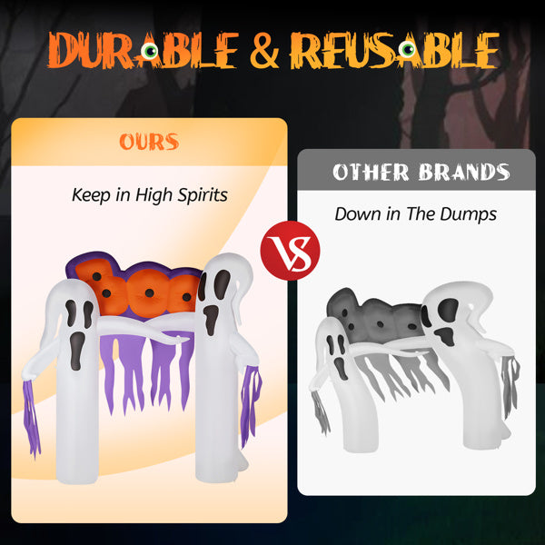 9.8ft White Ghost Arch Inflatable Halloween Yard Decor