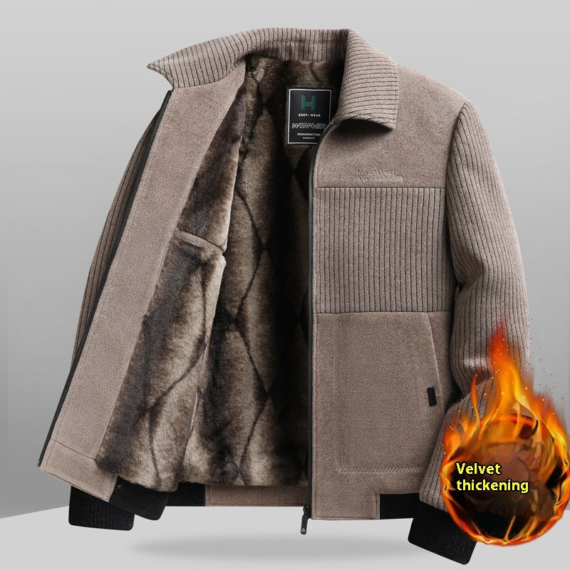 Insulating Refined Men's Padded Coat - Straight Velvet