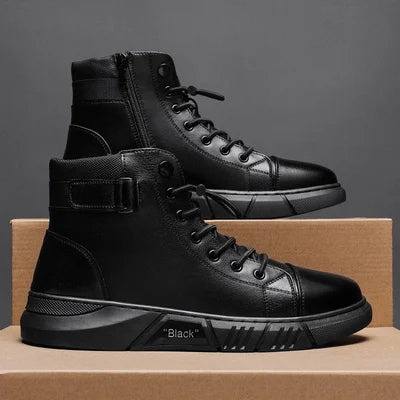 Supportive High Top Boots - Lace Up, Leather, Everyday
