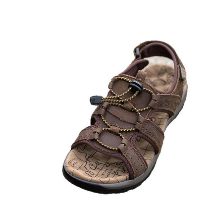 Lightweight men's sandals - open-toe, microfiber leather, casual summer footwear