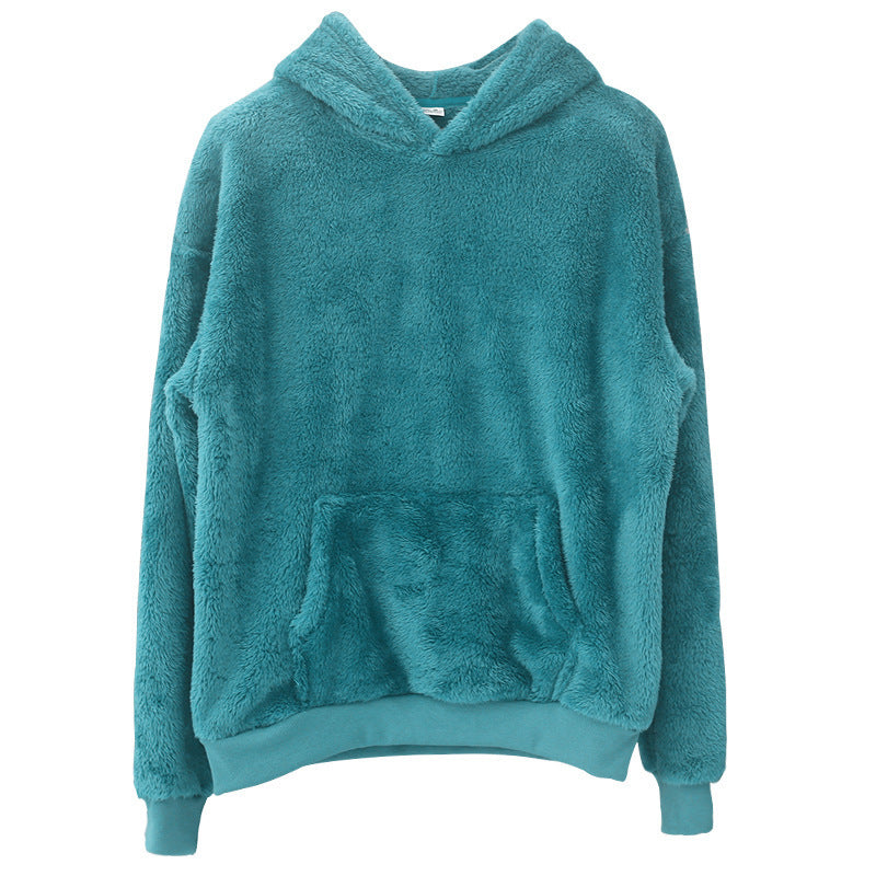 Soft Relaxed Men's Hoodie - Pullover, Double Velvet, Winter