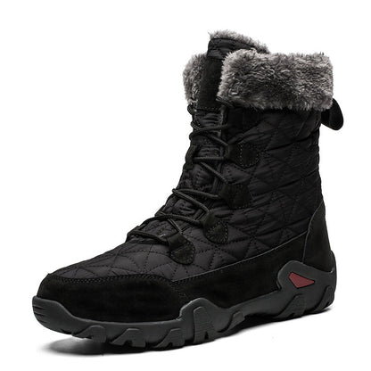 Waterproof Men's Snow Boots - Quilted Pigskin Ankle, Lined