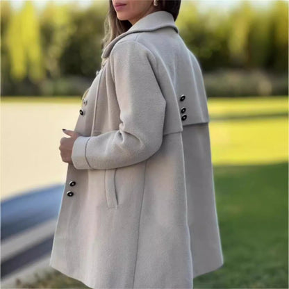 Warm Women Wool Coat - A Line, Polar Fleece, For Winter