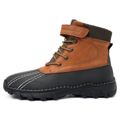 Waterproof Men's Snow Boots - Mid Tube Lace Up, Microfiber