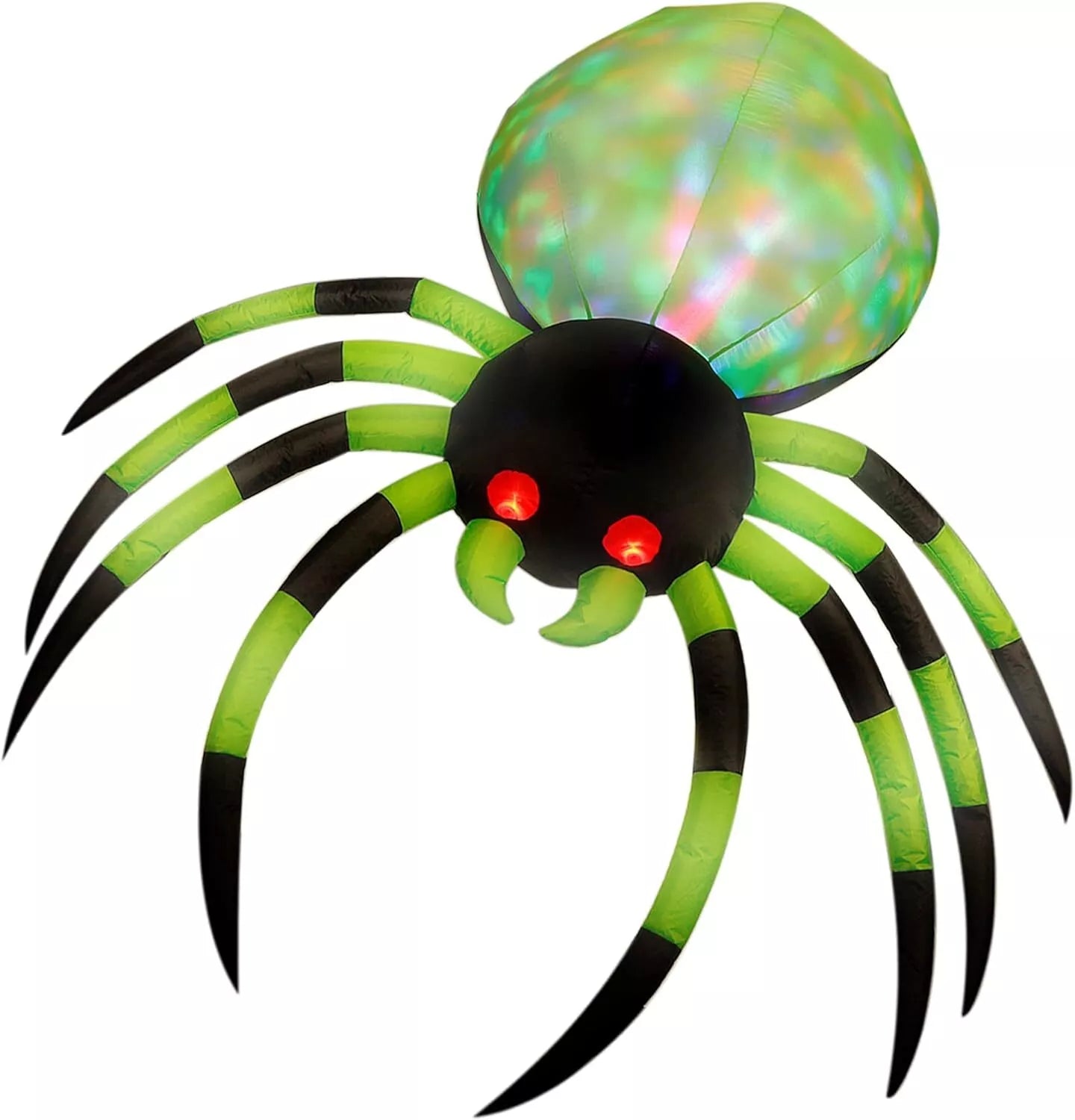 8ft Wide Halloween Inflatable Spider with LED Lights – Spooky Outdoor Yard Decoration