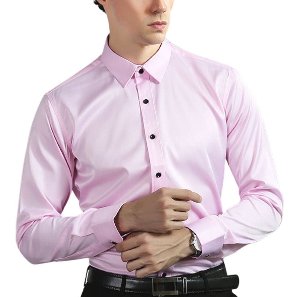 Variant image for Men's Elastic Comfort Dress Shirt, Wrinkle-Free, Breathable Fabric, Quick Drying, Regular Fit for All Occasions-50