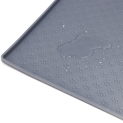 Hundematte for matskål, sklisikker med forhøyede kanter 15.5 x 23.5 tommer Høst 2025 Kjæledyr essensielt holder gulvene rene