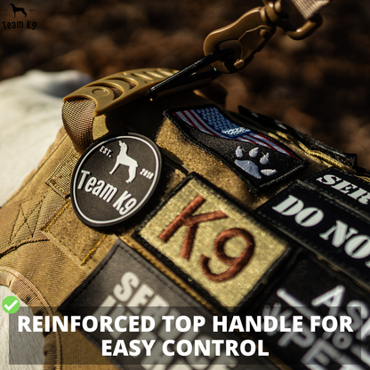 Tactical Dog Harness No-Pull With Front And Back D-Rings Quick-Release Buckles Top Handle Heavy-Duty Training