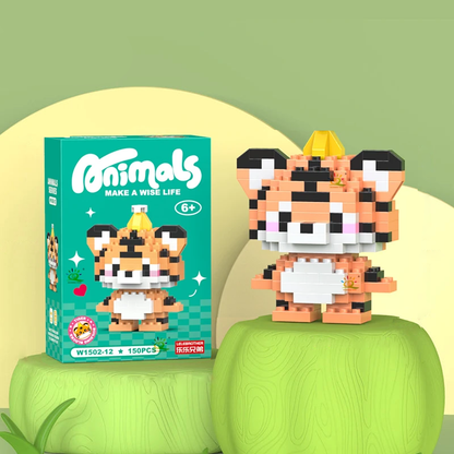 Mini Süße Tiere Mikro Bausteine Löwe 3D Spielzeugset für Kinder