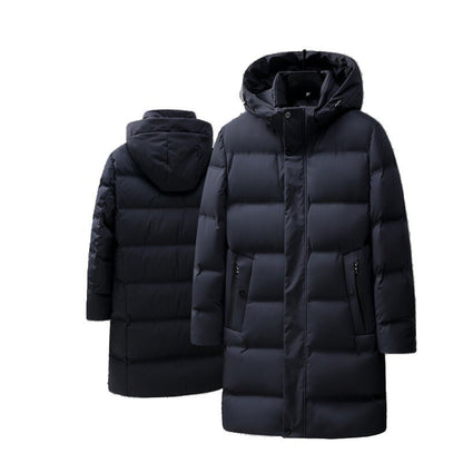 Isolerende herre midtlange dunjakke - boxy, polyester