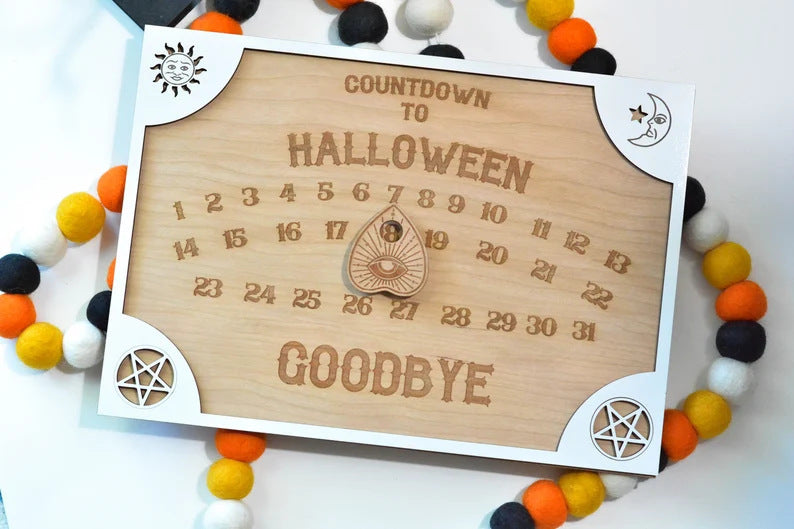 Halloween Countdown Kalender Rustikale Wanddekoration 2025