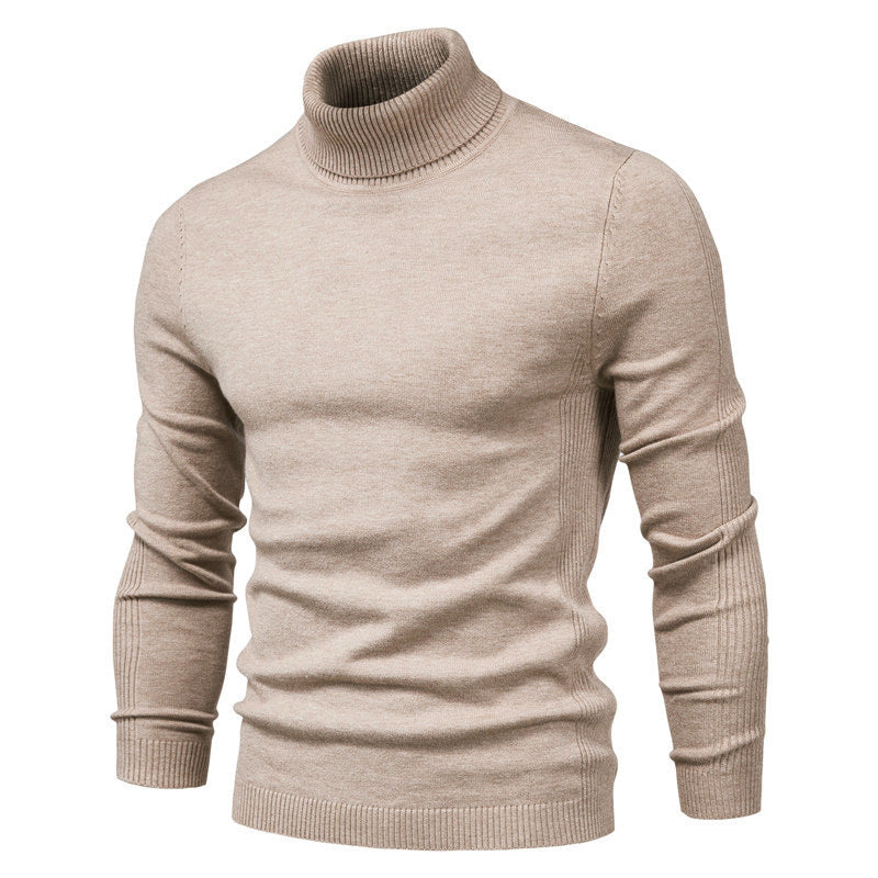 Blød herre rullekrave sweater - slim fit viskose vinter