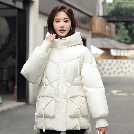 Insulating Cozy Women's Puffer Jacket - Oversized Down Cotton