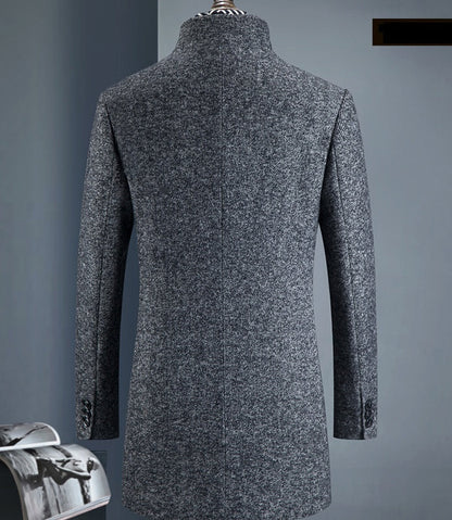 Insulating Men's Overcoat - Single-Breasted, Wool, Commute