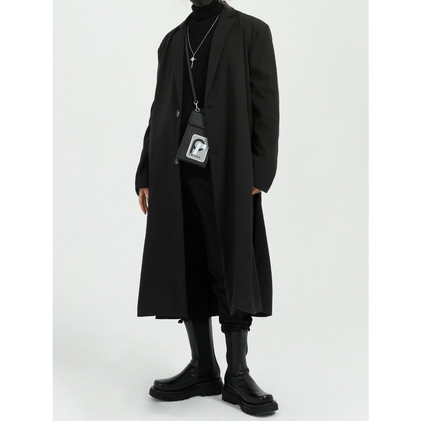 Lightweight Relaxed Men’s Overcoat - Long Polyester Spring