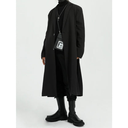 Lightweight Relaxed Men’s Overcoat - Long Polyester Spring