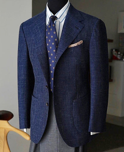 Lightweight classic men's blazer jacket - slim-fit, blended, for business casual events