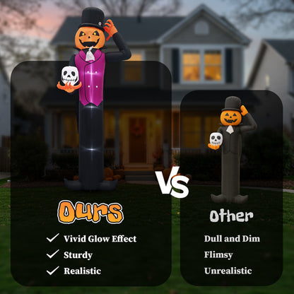 12ft Caped Pumpkin Man Inflatable Halloween Yard Decor