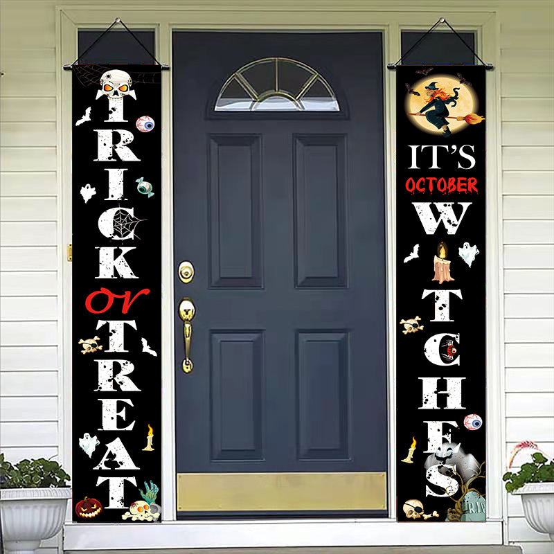 Halloween Doorway Banners Pair Oxford Cloth 180x30cm
